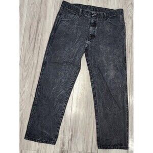 Vintage Rustler Jeans Black Pants Denim Straight Leg Relaxed 87619CB Men's 38X29